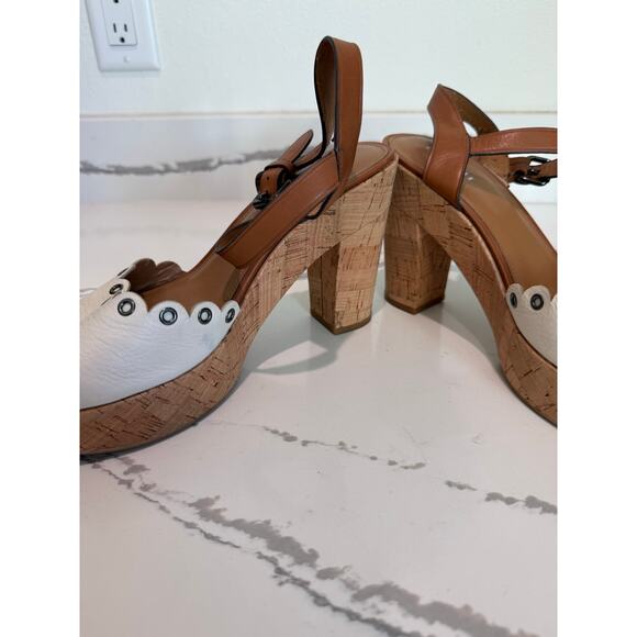 COACH Women's Platform Leather Sandals Shoes Chunky Heel Open-Toe Size 9 - Picture 6 of 15